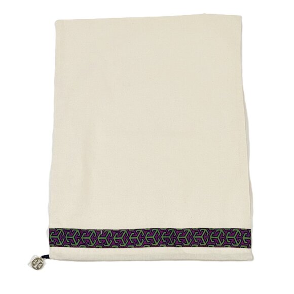 Authentic Tory Burch Dust Bag Canvas Drawstring Purple Green Trim 14x18 - Picture 2 of 8